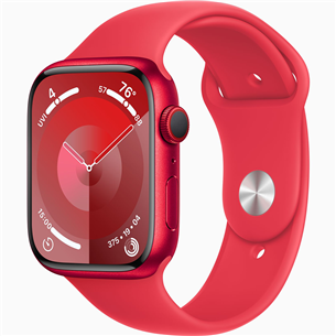 Apple Watch Series 9 GPS + Cellular, 45 мм, Sport Band, M/L, красный - Смарт-часы