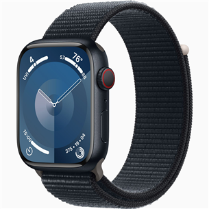 Apple Watch Series 9 GPS + Cellular, 45 mm, Sport Loop, must - Nutikell