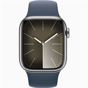 Apple Watch Series 9 GPS + Cellular, 41 mm, Sport Band, S/M, hõbe roostevaba teras / sinine - Nutikell
