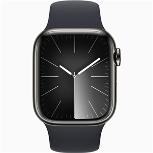 Apple Watch Series 9 GPS + Cellular, 41 mm, Sport Band, M/L, grafiit roostevaba teras / must - Nutikell