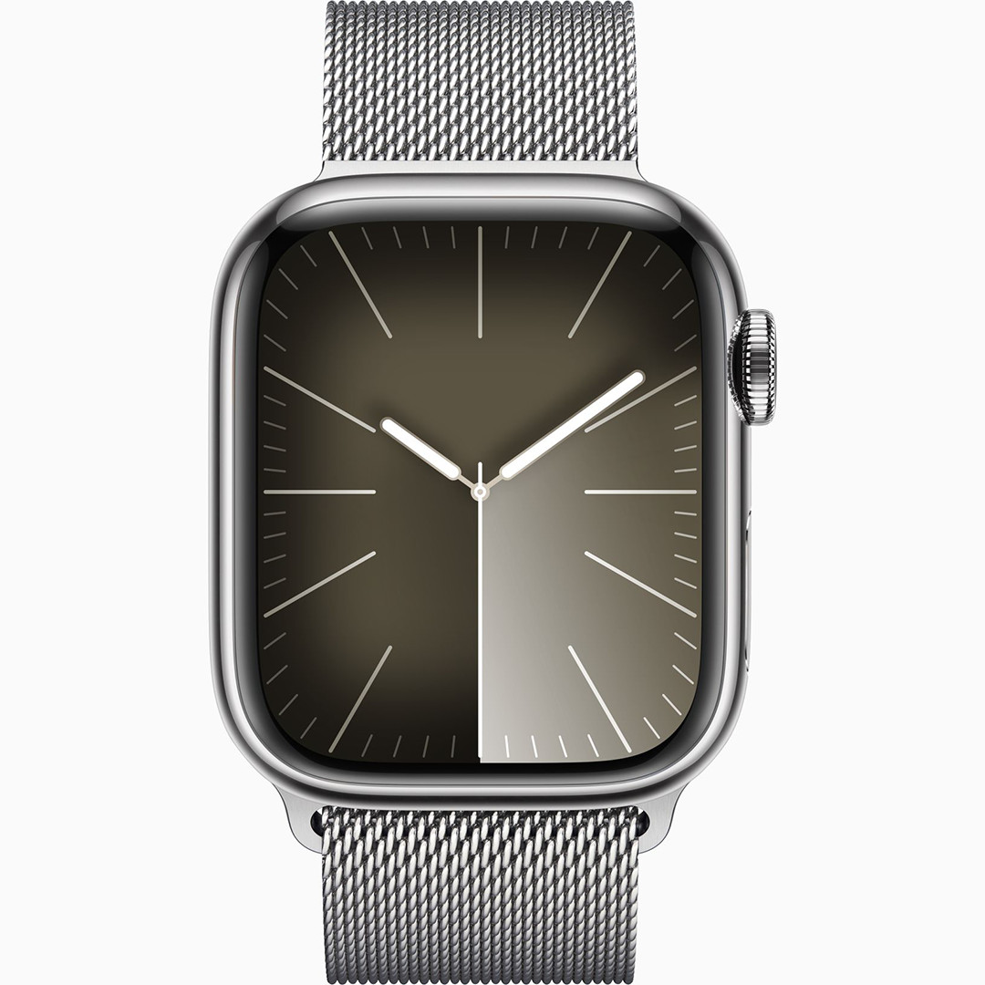 Apple Watch Series 9 GPS + Cellular, 41 мм, Milanese Loop, серебристая нержавеющая сталь - Смарт-часы