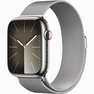 Apple Watch Series 9 GPS + Cellular, 45 mm, Milanese Loop, hõbe roostevaba teras - Nutikell