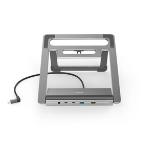 Hama Connect2Office Stand, USB-C dokk, 12 porti, 100 W, hall - Sülearvutidokk / alus