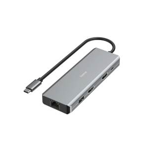 Hama CONNECT2Media, USB-C Hub, 9 ports, 100 W, gray - Notebook dock 00200142