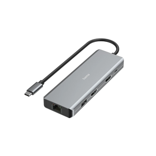 Hama CONNECT2Media, USB-C Hub, 9 porti, 100 W, hall - Sülearvutidokk 00200142