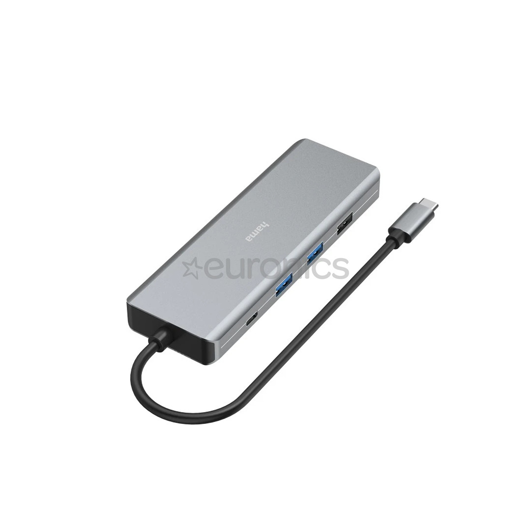 Hama CONNECT2Media, USB-C Hub, 9 портов, 100 Вт, серый - Док-станция для ноутбука