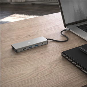 Hama CONNECT2Media, USB-C Hub, 9 ports, 100 W, gray - Notebook dock