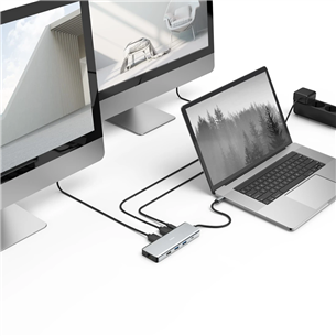 Hama CONNECT2Media, USB-C Hub, 9 портов, 100 Вт, серый - Док-станция для ноутбука