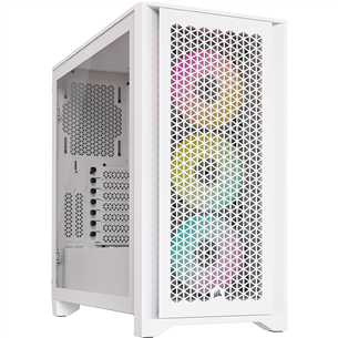 Corsair iCUE 4000D RGB AIRFLOW Side window, ATX, valge - PC korpus CC-9011241-WW