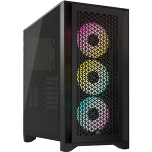 Corsair iCUE 4000D RGB AIRFLOW Side window, ATX, black - PC case