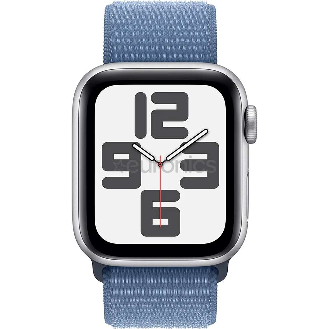 Apple Watch SE 2, GPS + Cellular, Sport Loop, 40 мм, серебристый/синий - Смарт-часы