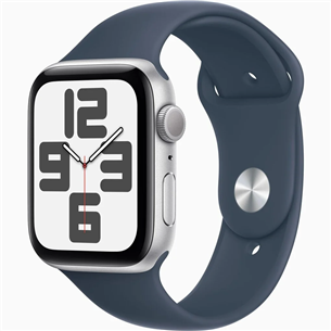 Apple Watch SE 2, GPS, Sport Band, 40 mm, S/M, hõbedane/sinine - Nutikell MRE13ET/A