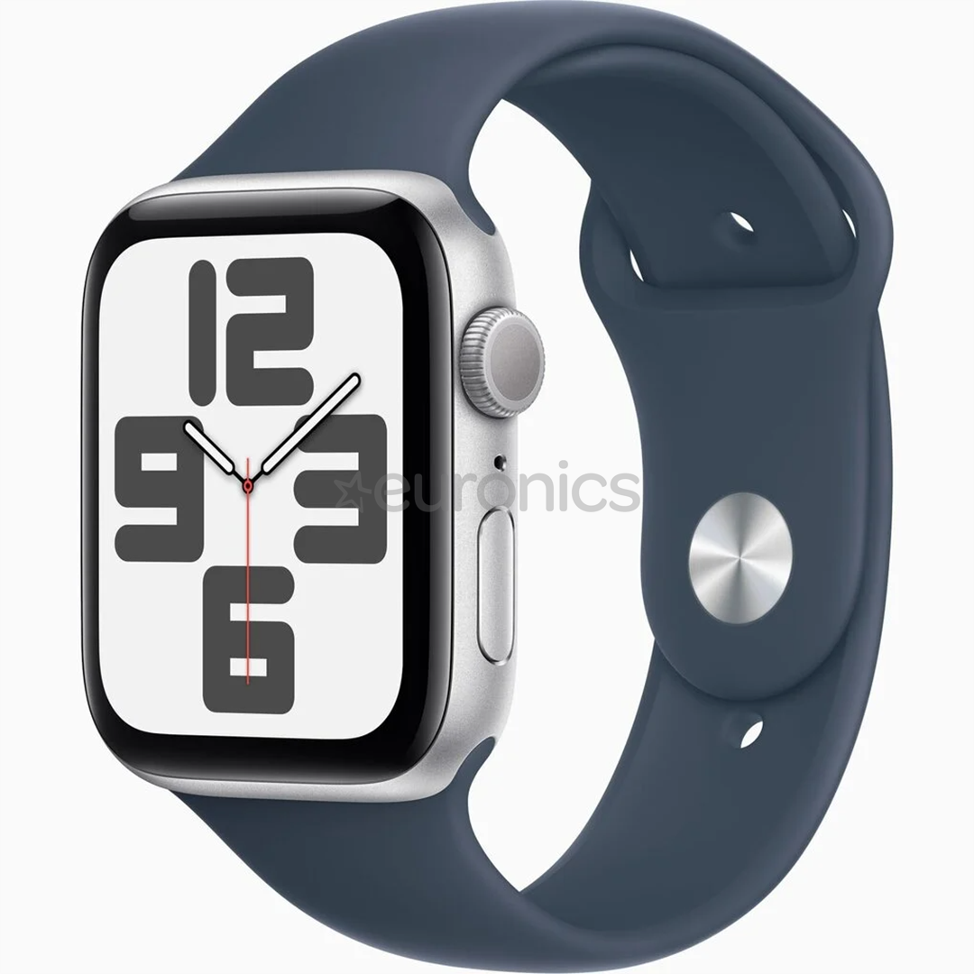 Apple Watch SE 2, GPS, Sport Band, 40 мм, S/M, серебристый/синий - Смарт-часы