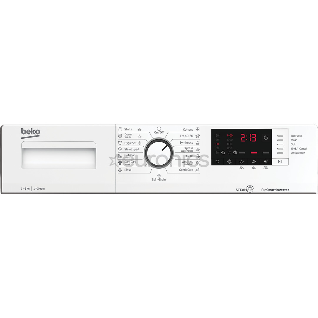 Beko, 8 kg, sügavus 55 cm - Eestlaetav pesumasin
