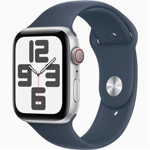 Apple Watch SE 2, GPS + Cellular, Sport Band, 44 mm, M/L, hõbedane/sinine - Nutikell MRHJ3ET/A