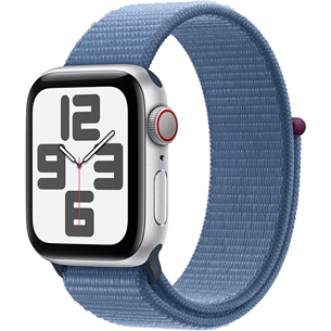 Apple Watch SE 2, GPS + Cellular, Sport Loop, 44 мм, серебристый/синий - Смарт-часы MRHM3ET/A