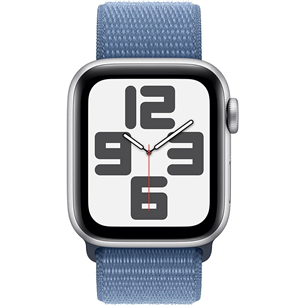 Apple Watch SE 2, GPS + Cellular, Sport Loop, 44 мм, серебристый/синий - Смарт-часы