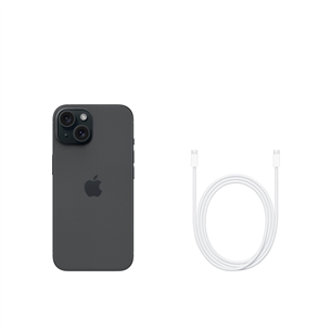 Apple iPhone 15, 256 ГБ, черный - Смартфон