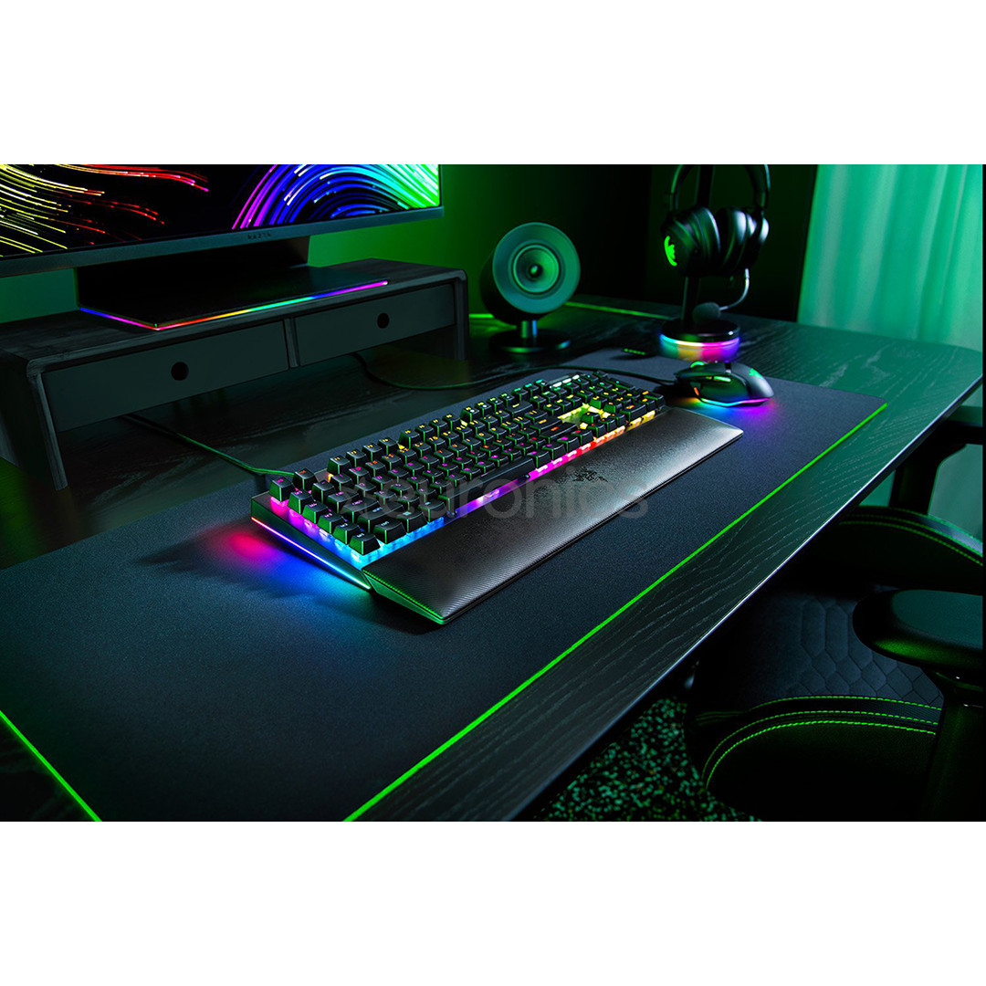 Razer BlackWidow V4, Green Switch, механическая, US, черный - Клавиатура