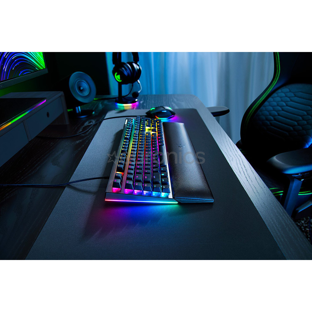 Razer BlackWidow V4, Green Switch, механическая, US, черный - Клавиатура
