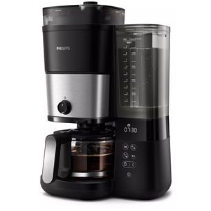 Philips All-in-1 Brew, встроенная кофемолка, 1,25 л, черный - Капельная кофеварка HD7900/50