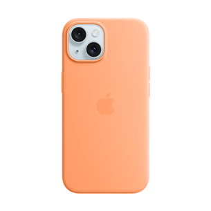 Apple Silicone Case with Magsafe, iPhone 15, oranž - Ümbris