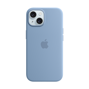 Apple Silicone Case with Magsafe, iPhone 15, helesinine - Ümbris