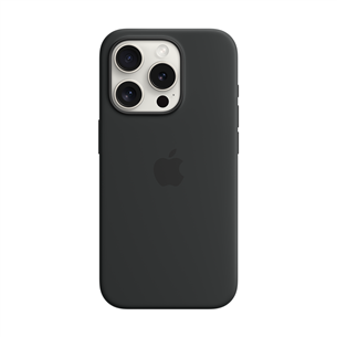 Apple Silicone Case with Magsafe, iPhone 15 Pro, must - Ümbris