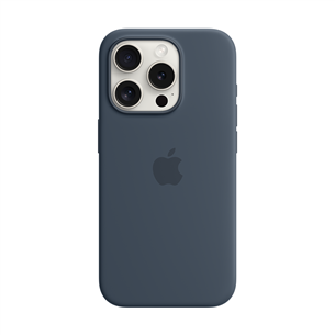 Apple Silicone Case with Magsafe, iPhone 15 Pro, синий - Чехол