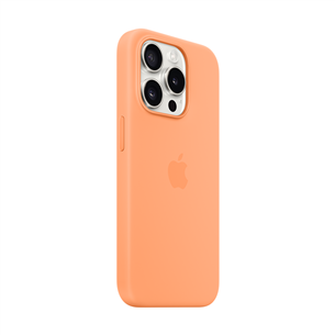 Apple Silicone Case with Magsafe, iPhone 15 Pro, orange sorbet - Case