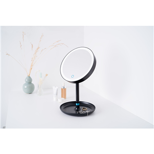 Beurer, black - Illuminated cosmetics mirror with magnetic mirror