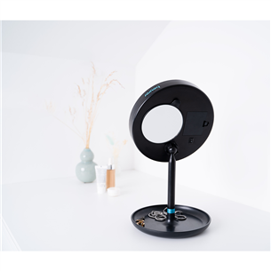 Beurer, black - Illuminated cosmetics mirror with magnetic mirror