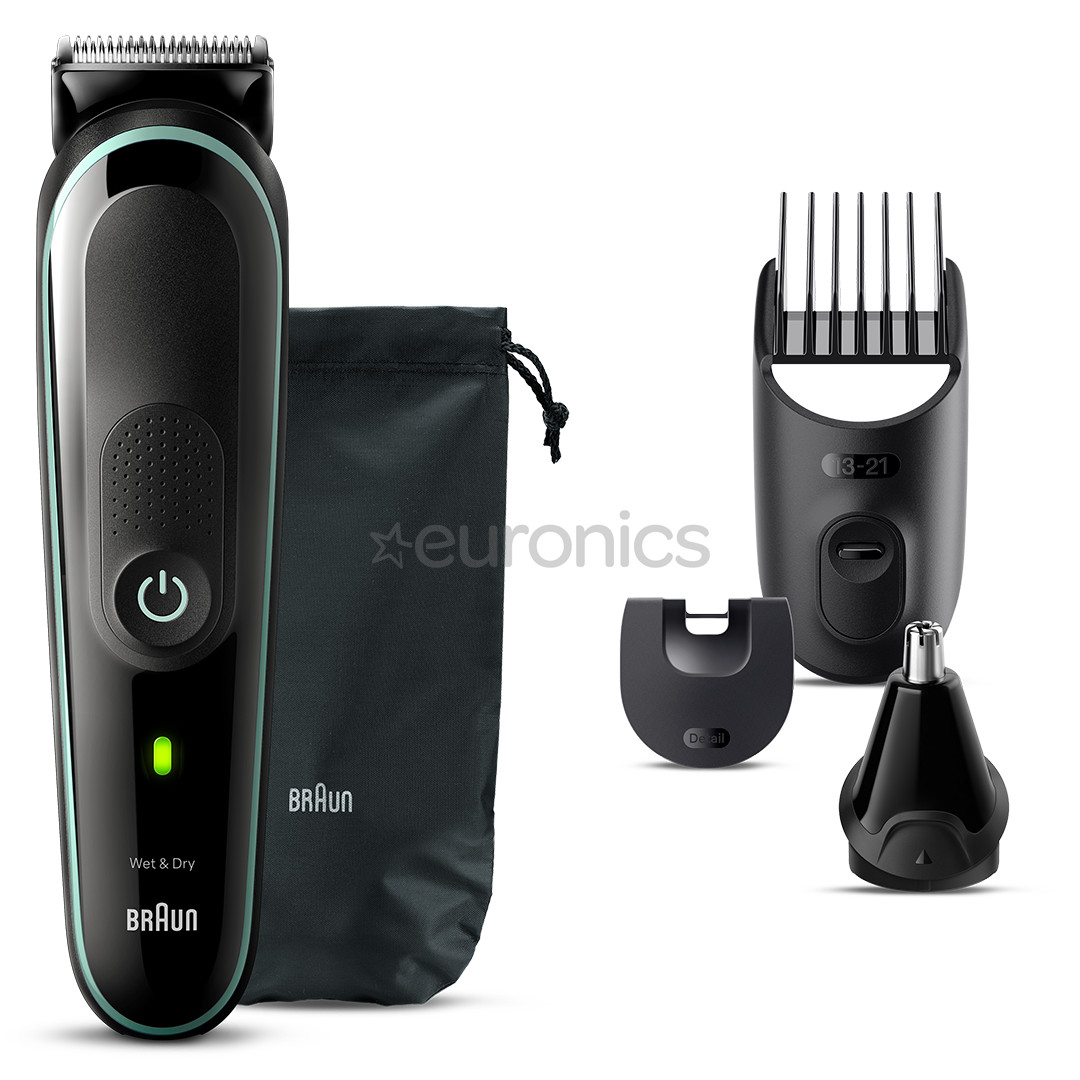 Braun Seeria 3, Wet & Dry, 8-ühes, must/roheline - Trimmeri komplekt