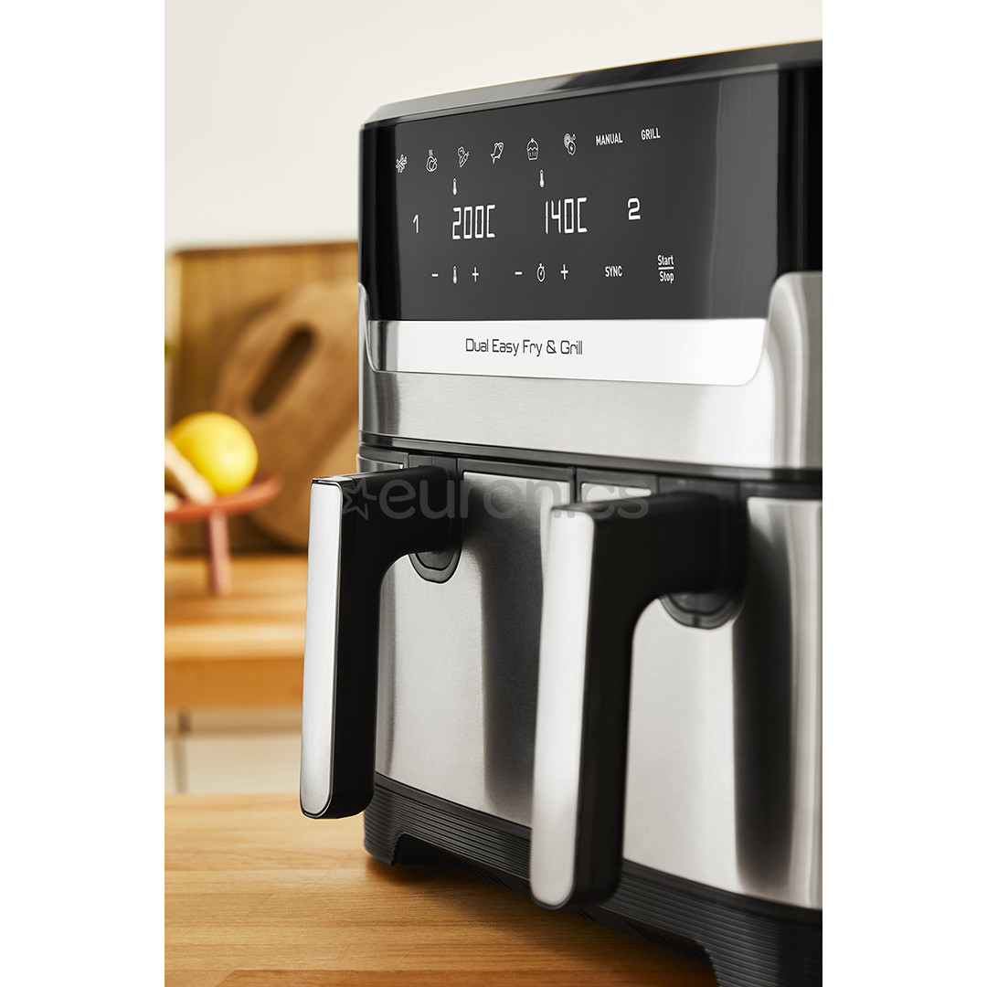Tefal Dual Easy Fry & Grill Air Fryer, 8,3 л, нерж. сталь - Аэрогриль
