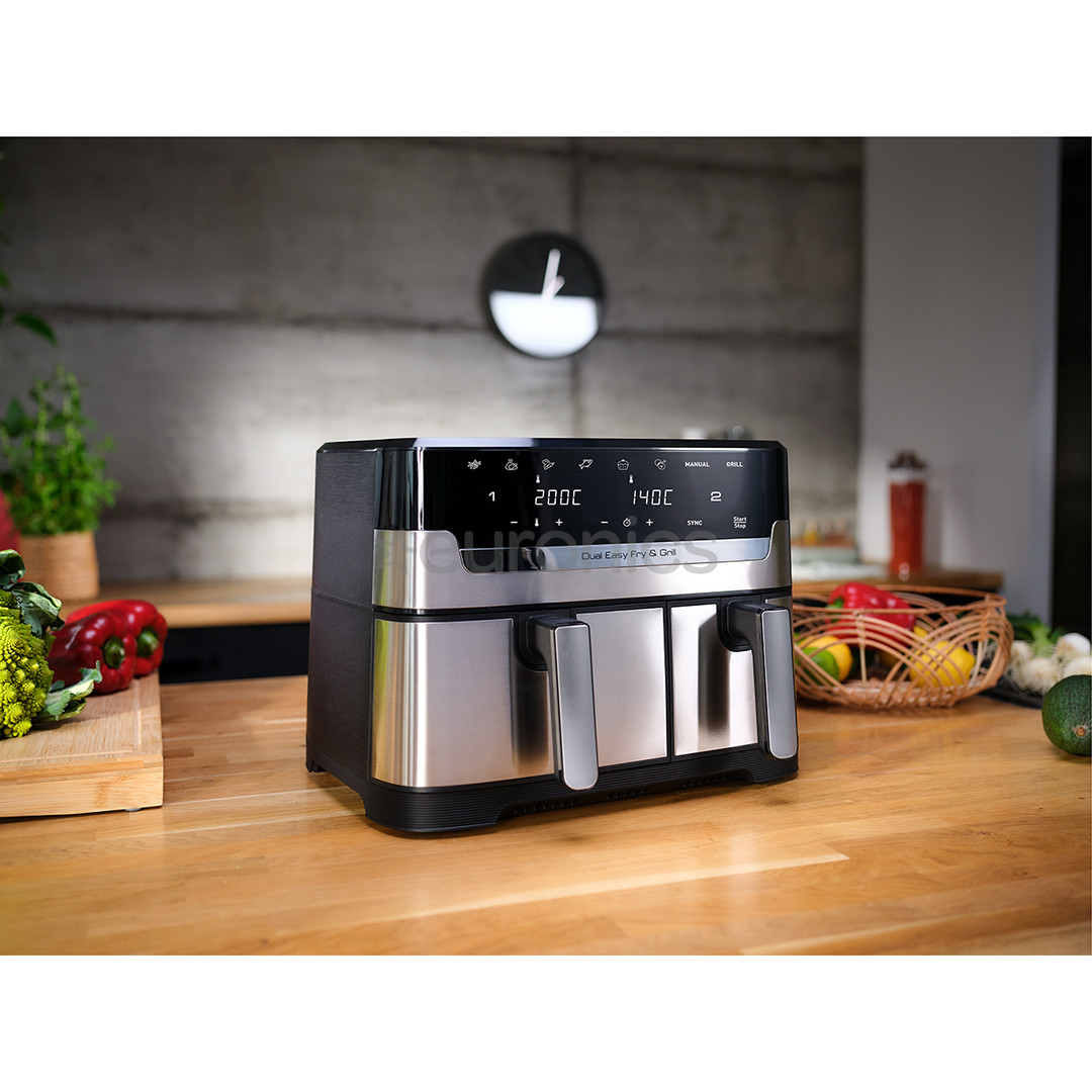 Tefal Dual Easy Fry & Grill Air Fryer, 8,3 л, нерж. сталь - Аэрогриль