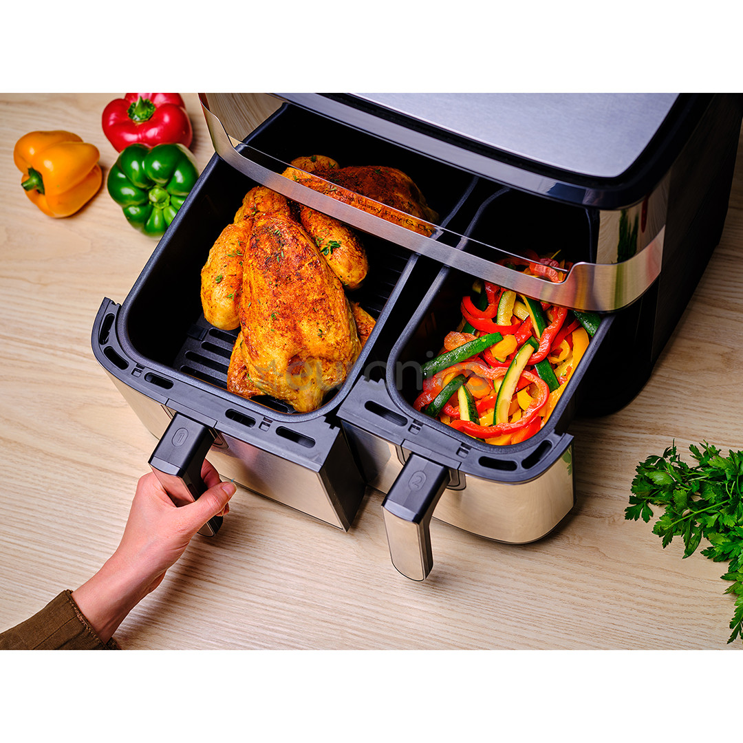 Tefal Dual Easy Fry & Grill Air Fryer, 8,3 л, нерж. сталь - Аэрогриль