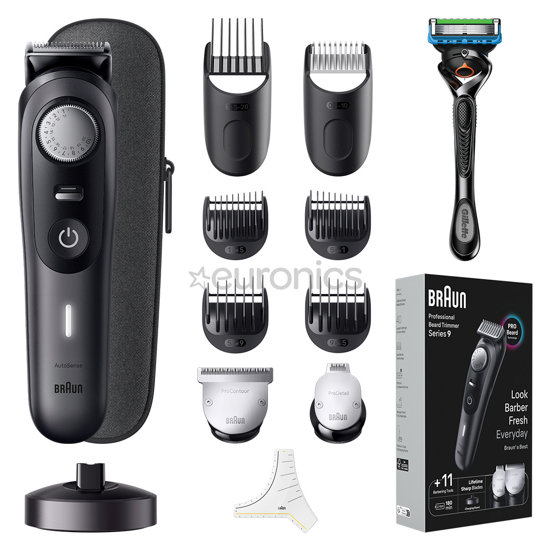 Braun Series 9 Pro, AutoSense, black - Beard trimmer