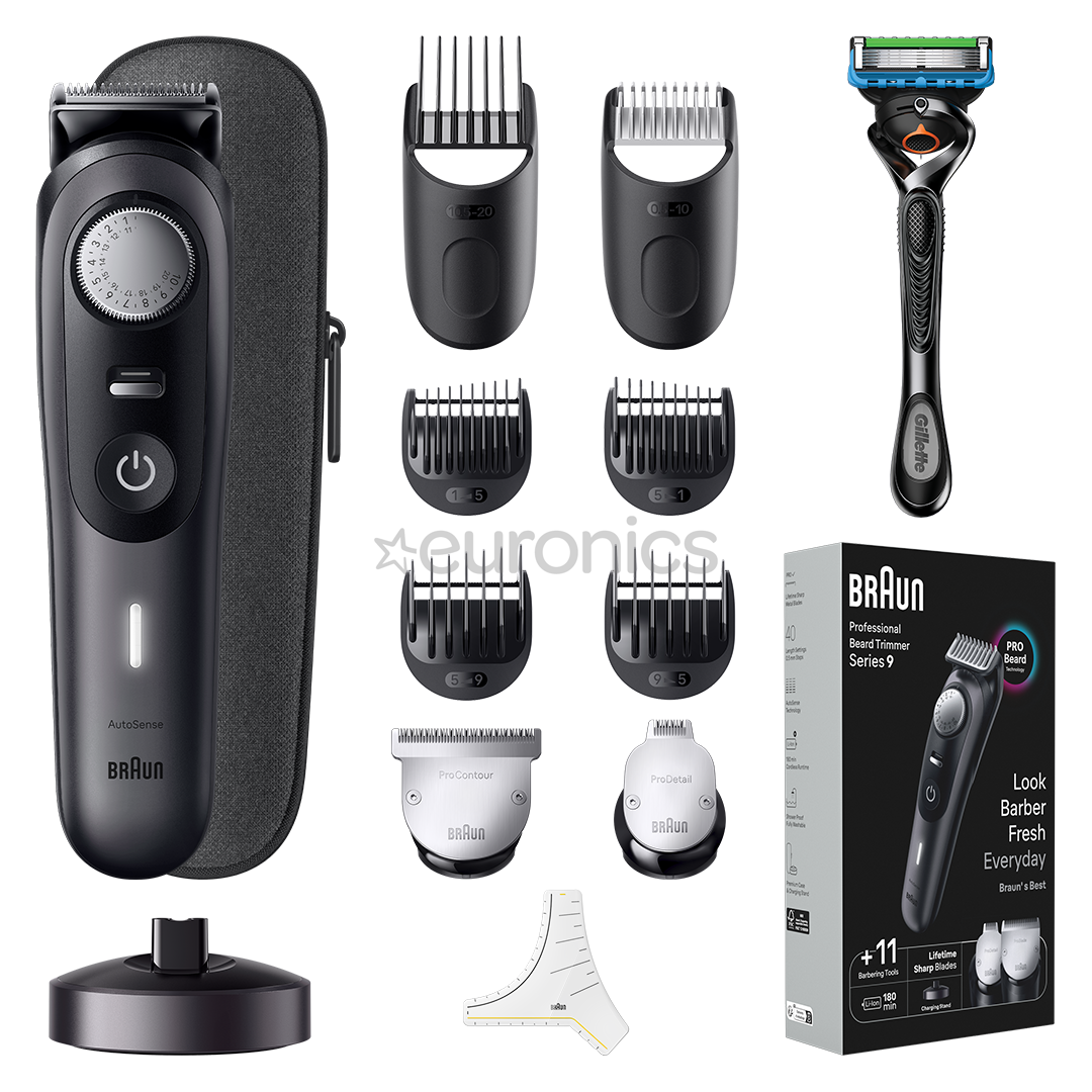 Braun Series 9 Pro, AutoSense, black - Beard trimmer, BT9441