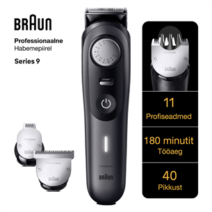 Braun Series 9 Pro, AutoSense, black - Beard trimmer