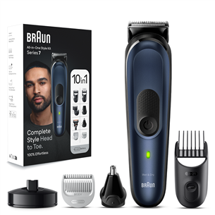 Braun Series 7, 10-in-one, Wet & Dry, blue - Multi grooming kit