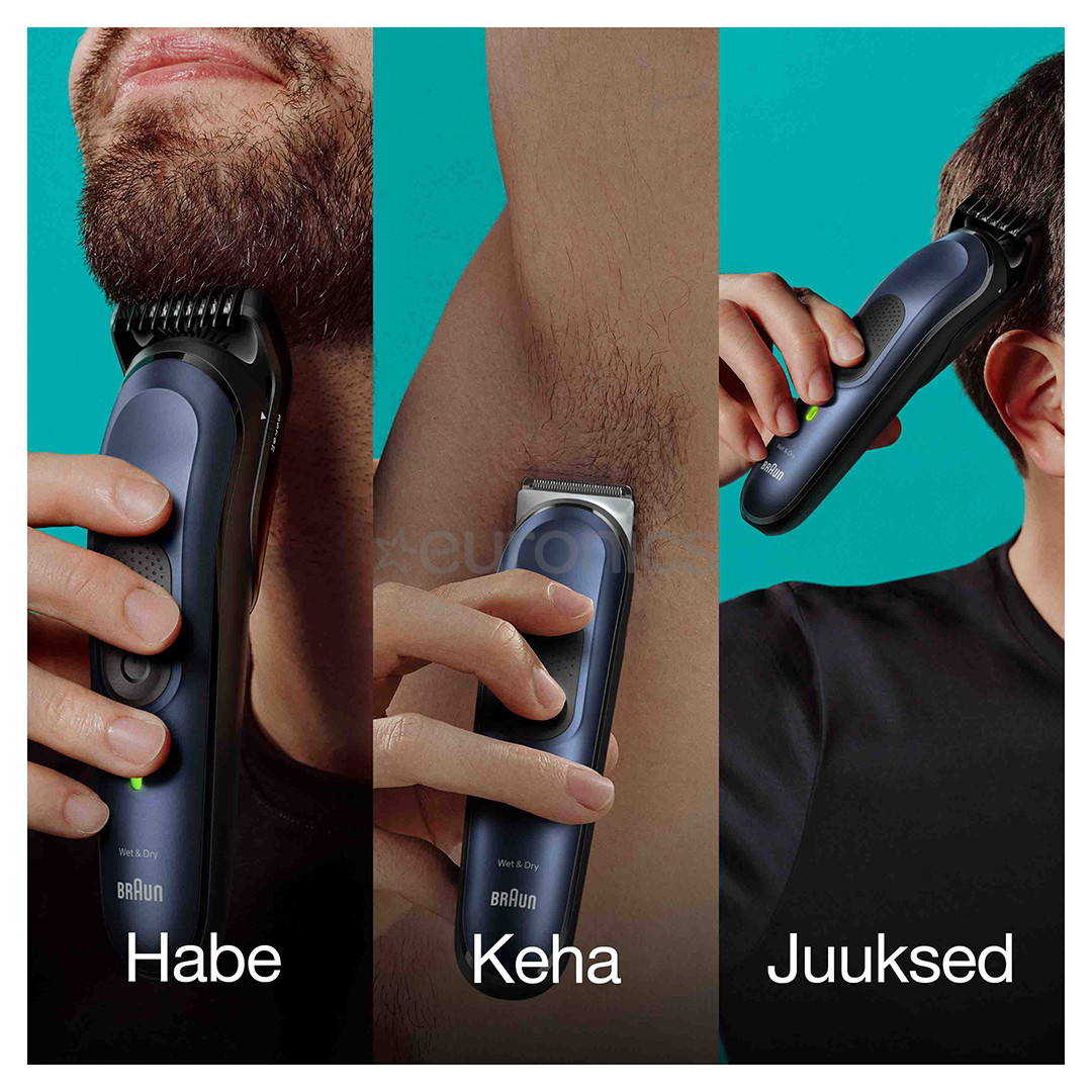 Braun Seeria 7, 10-ühes, Wet & Dry, sinine - Trimmeri komplekt
