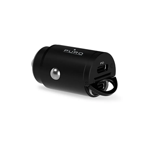 Puro Mini Car Charger, 2x USB-C, 30W, must - Autolaadija