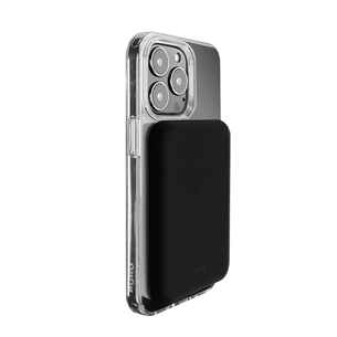 Puro Slim Power Mag, 4000 mAh, MagSafe, must - Akupank iPhone jaoks