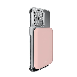 Puro Slim Power Mag, 4000 mAh, MagSafe, pink - Power bank for iPhone