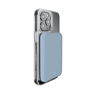 Puro Slim Power Mag, 4000 mAh, MagSafe, blue - Power bank for iPhone