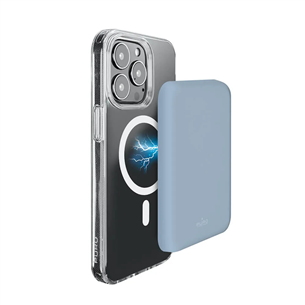 Puro Slim Power Mag, 4000 мАч, MagSafe, голубой - Внешний аккумулятор для iPhone