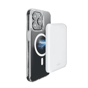 Puro Slim Power Mag, 4000 mAh, MagSafe, valge - Akupank iPhone jaoks