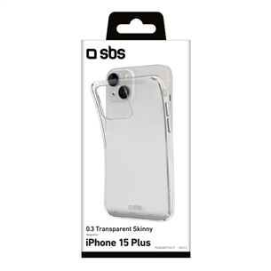 SBS Skinny cover, iPhone 15 Plus, läbipaistev - Nutitelefoni ümbris