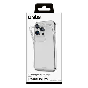 SBS Skinny cover, iPhone 15 Pro, läbipaistev - Nutitelefoni ümbris