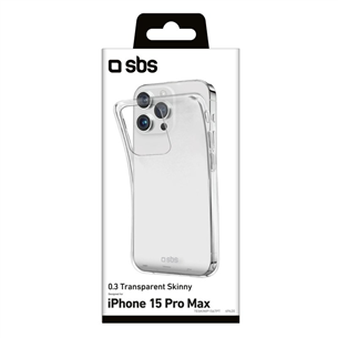 SBS Skinny cover, iPhone 15 Pro Max, läbipaistev - Nutitelefoni ümbris